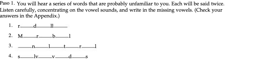 P350 1- You will hear a series of words that are