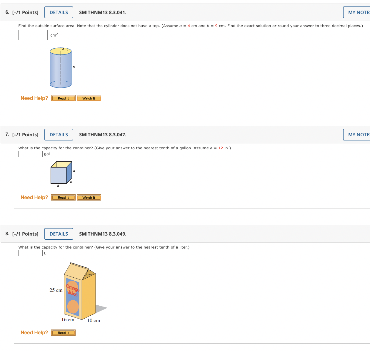 1. [-/1 Points] DETAILS SMITHNM13 8.3.025. The