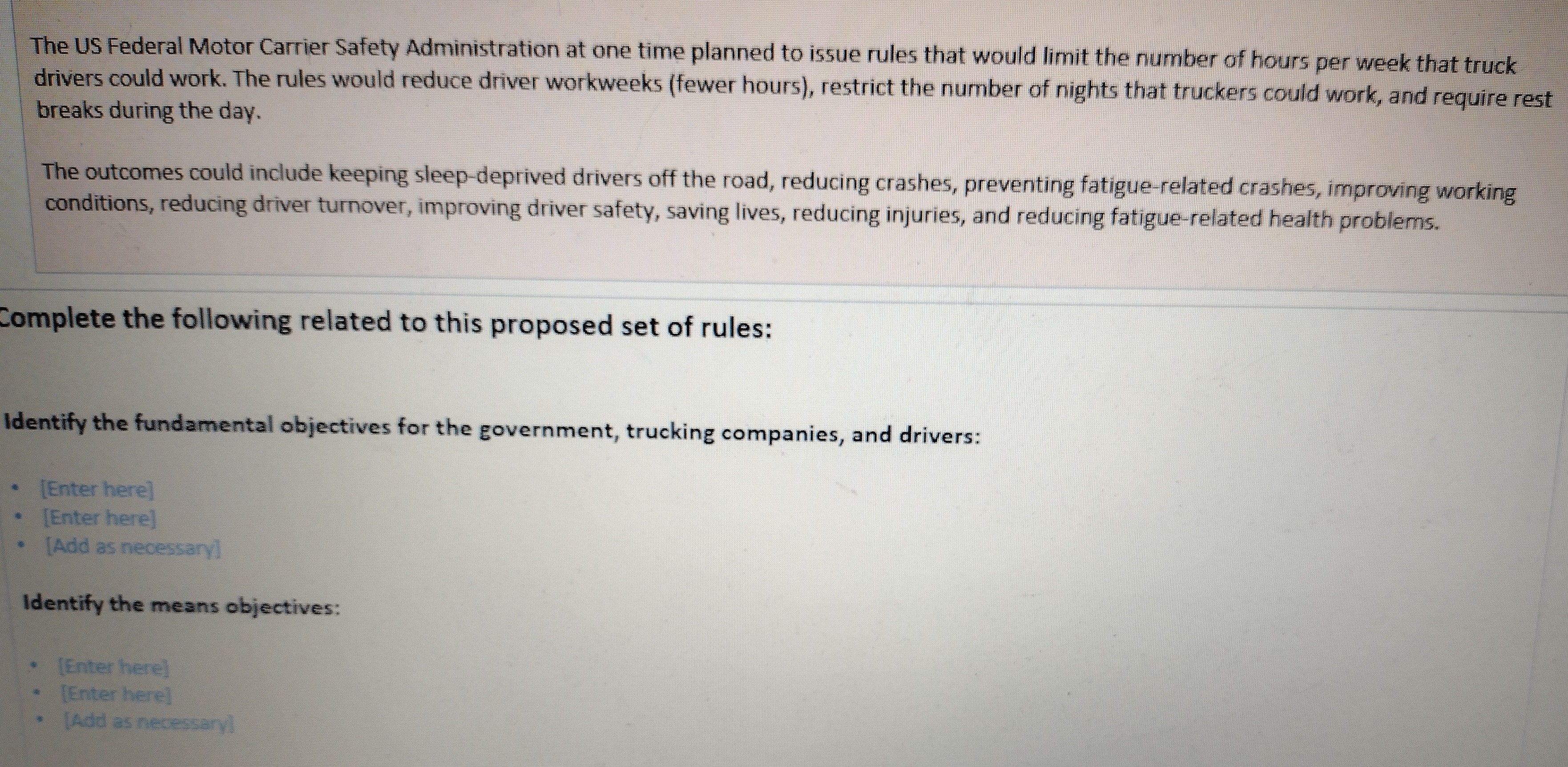 I am working on an assignment and I am having