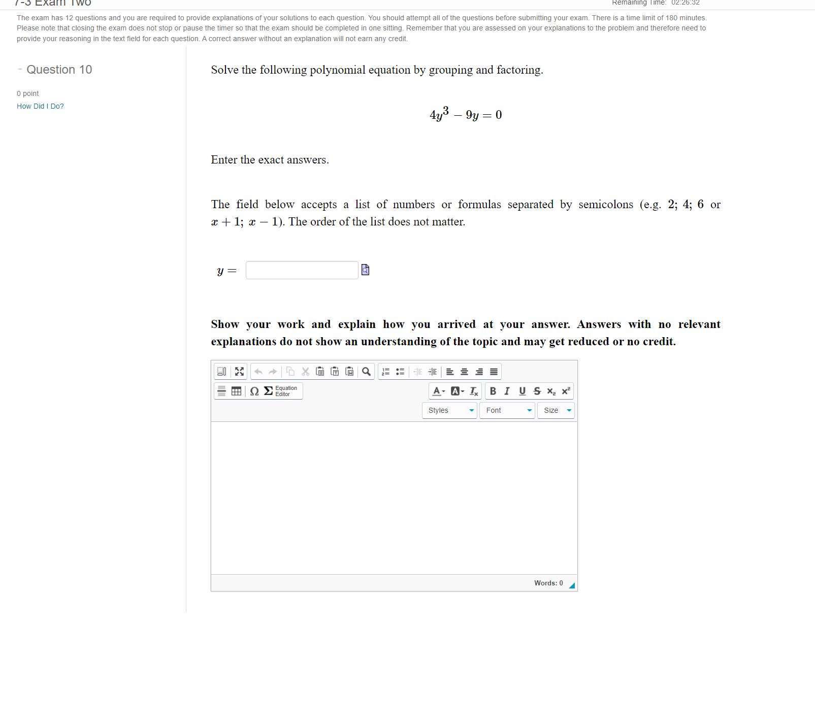 1-.) Exam IWU Remaining llmEZ UZZZbZ32 The exam
