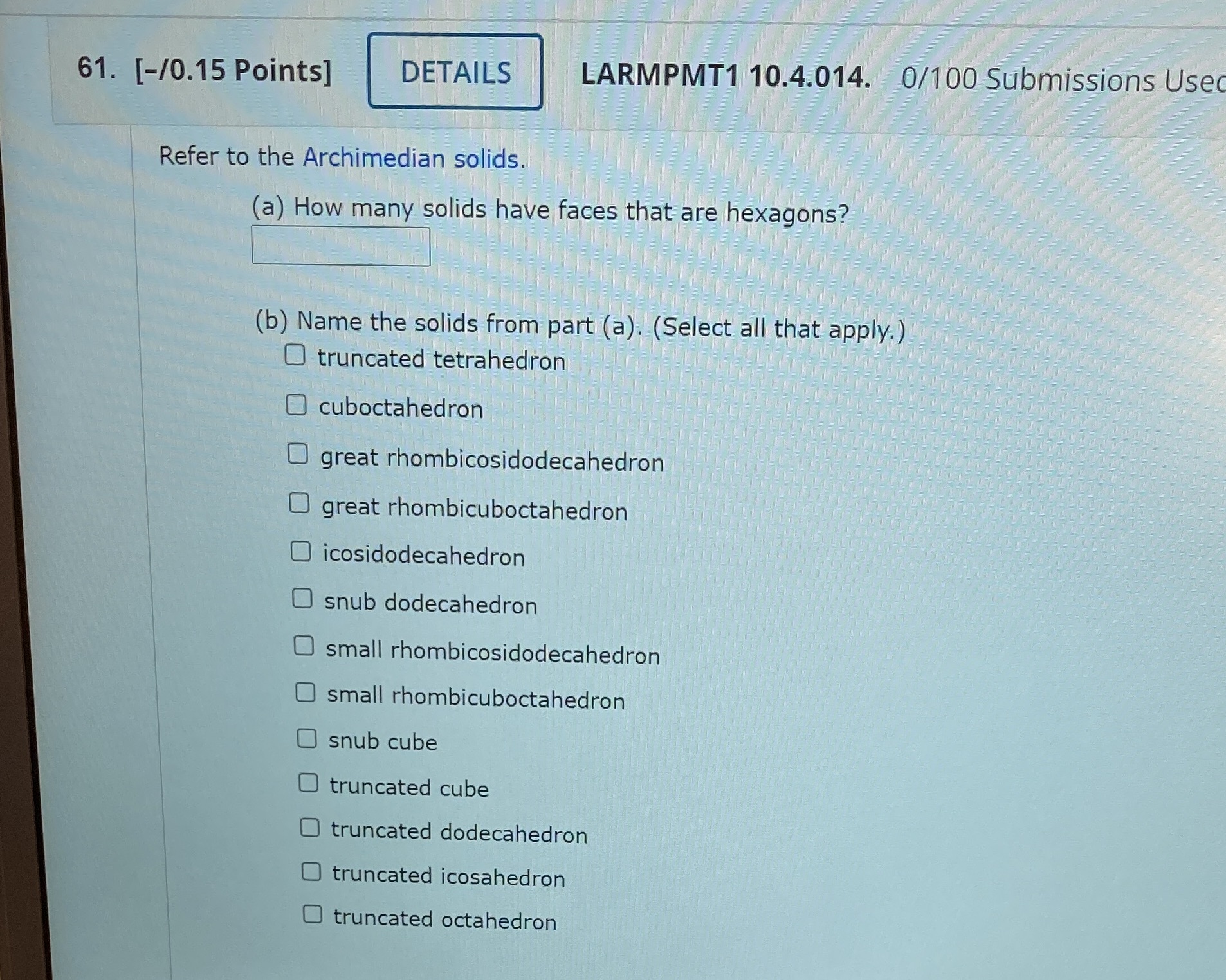 61. [-/0.15 Points] DETAILS LARMPMT1 10.4.014.