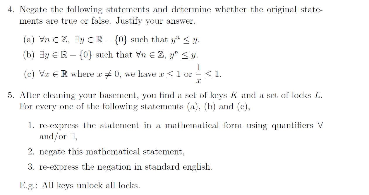 This is my questions: 1. Negate the following