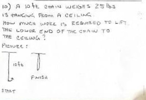 10) A lotE CHAIN WEIGHS 25 163 IS HANGING FROM A