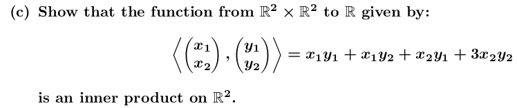 This is a Linear Algebra question regarding inner