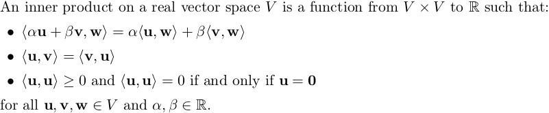 This is a Linear Algebra question regarding inner