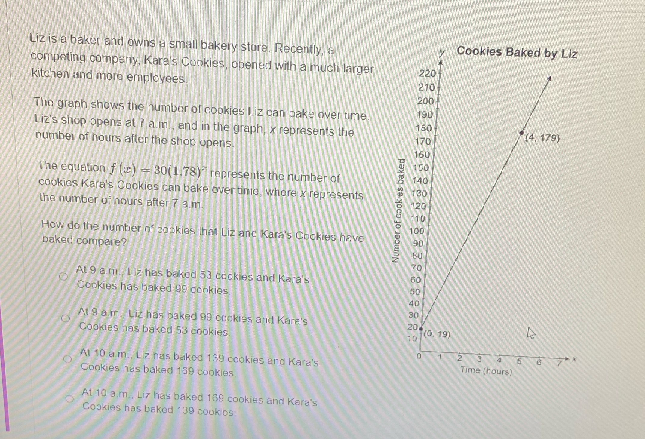 Please help fast Liz is a baker and owns a small