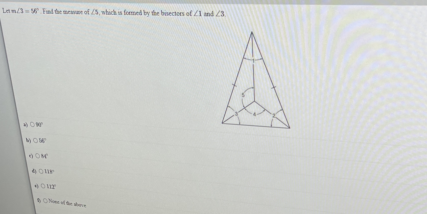 Let m /3 - 56 . Find the measure of 25, which is