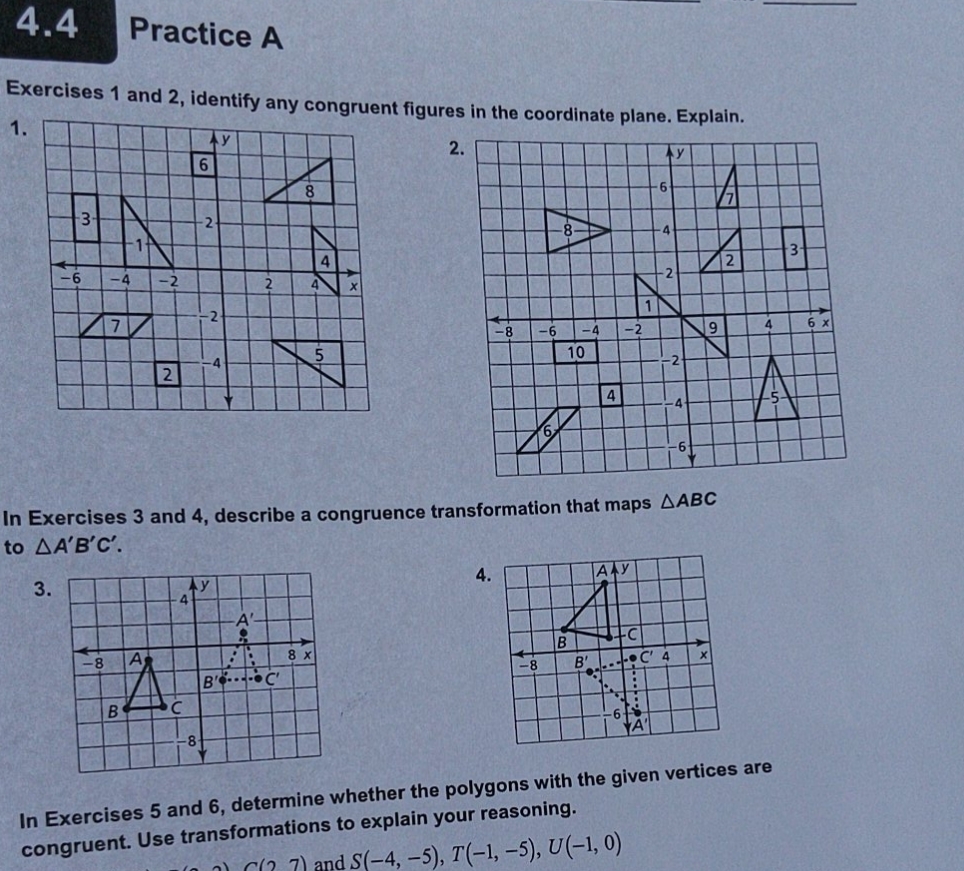 please answer 2 & 4 4.4 Practice A Exercises 1