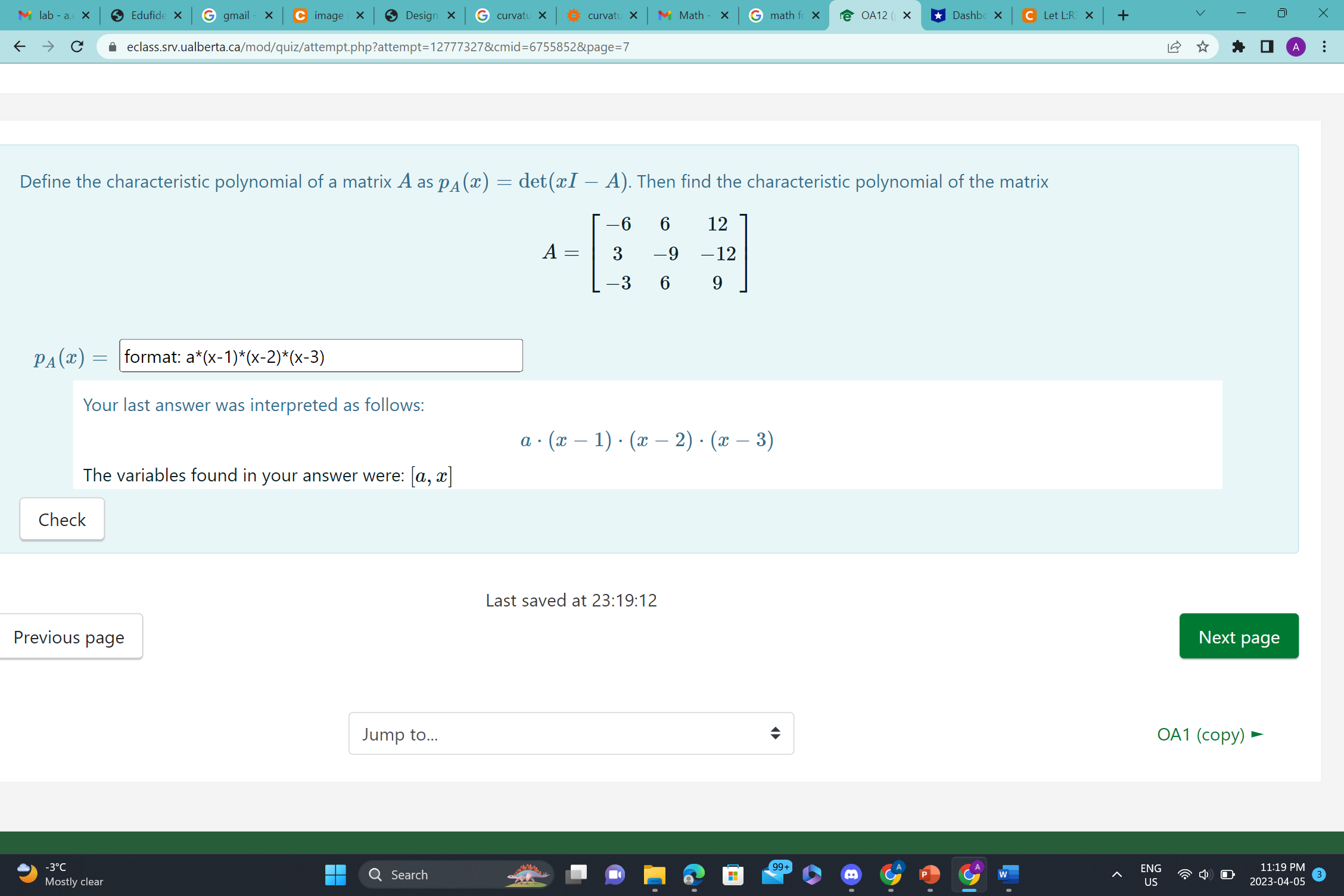 X C Let L:R X . V X F C eclass.srv.ualberta.ca/mod/quiz/attempt.php?attempt=12777327&cmid=6755852&page=5 *