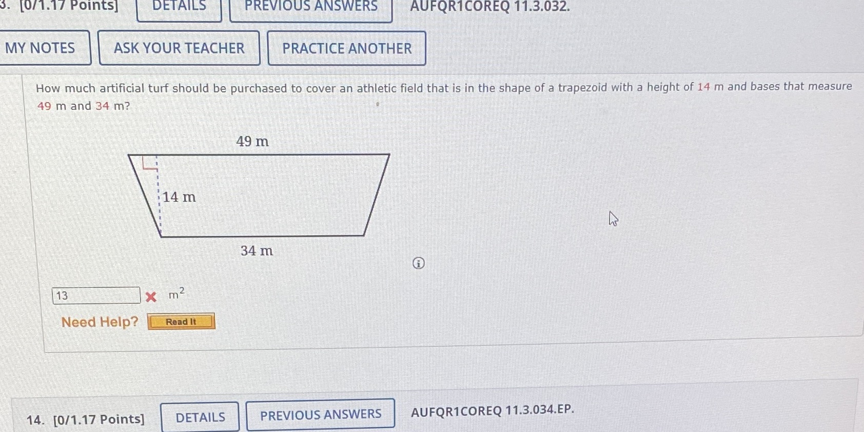 3. [0/1.17 Points] DETAILS PREVIOUS ANSWERS