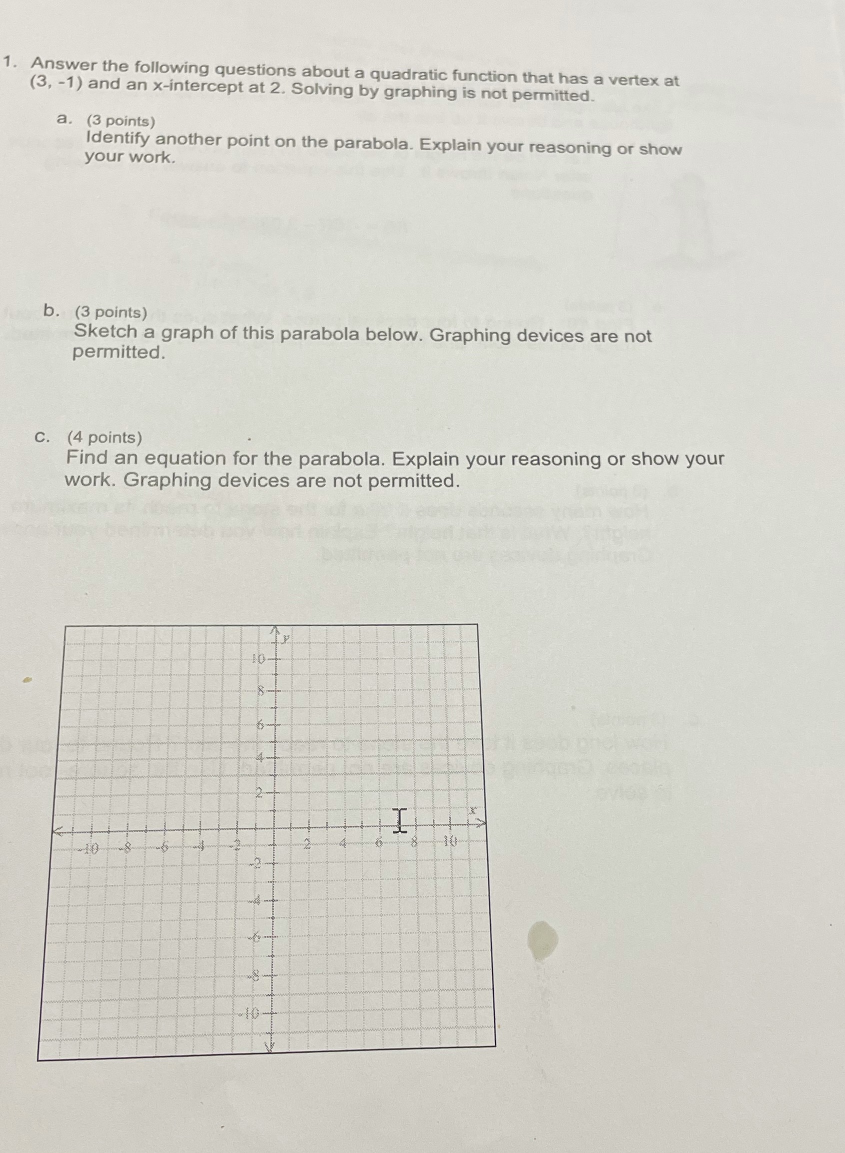 1. Answer the following questions about a