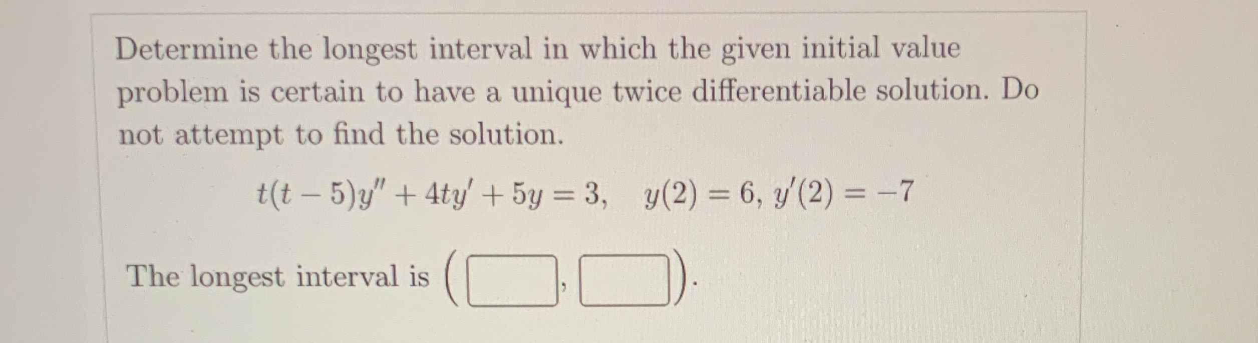 Determine the longest interval in which the given