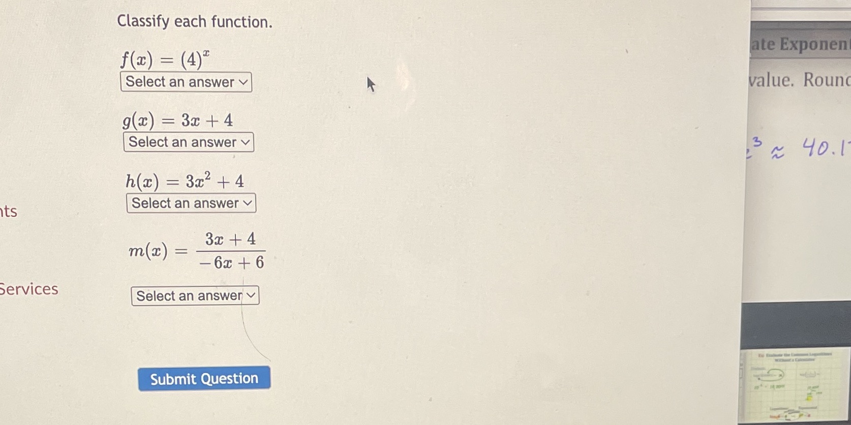 Find whether the questions below are linear,
