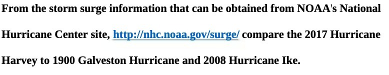 From the storm surge information that can be