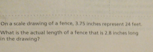 I don't understand On a scale drawing of a fence,