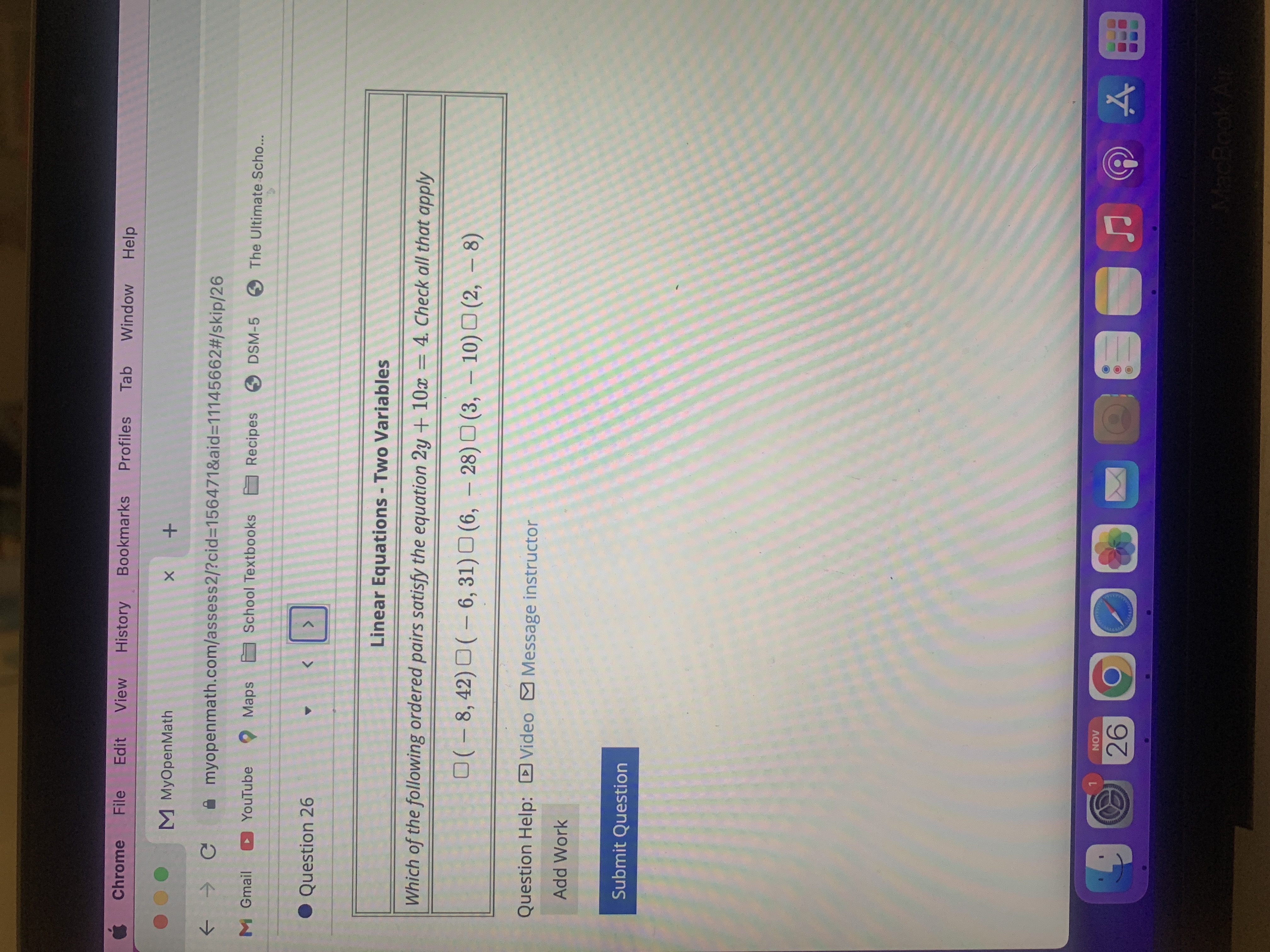 Chrome File Edit View History Bookmarks Profiles