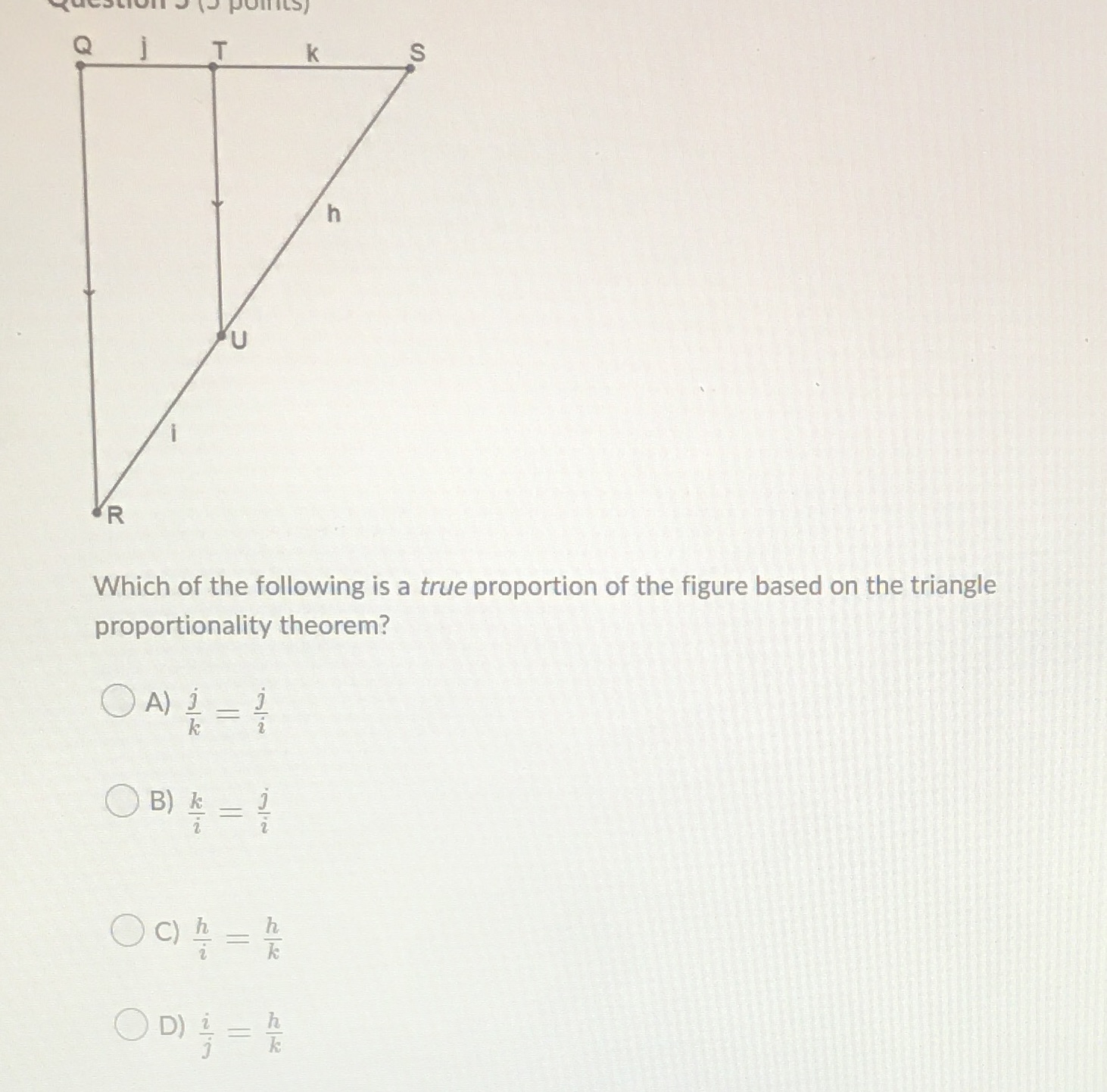 K h R Which of the following is a true proportion