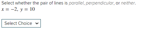 Select whether the pair of lines is parallel,