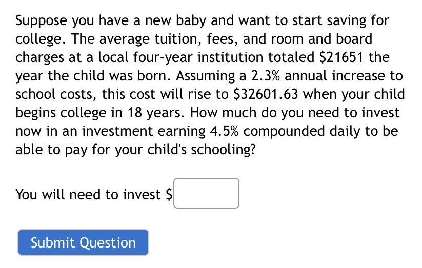 Ordinary Annuities Suppose you have a new baby