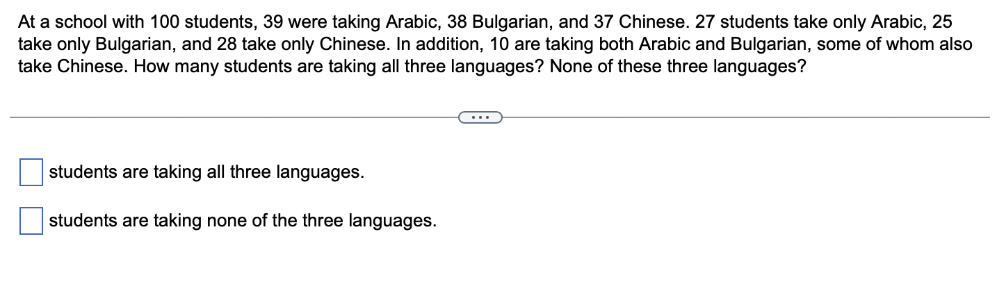 At a school with 100 students, 39 were taking