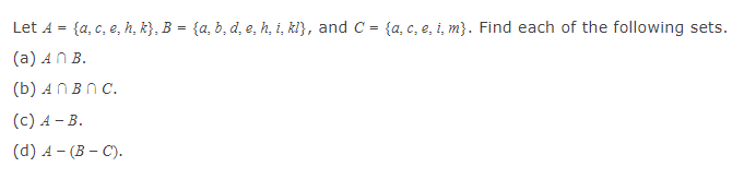 Let A = {fl 4:: 2, P1, kh = {a in, d, e, In: