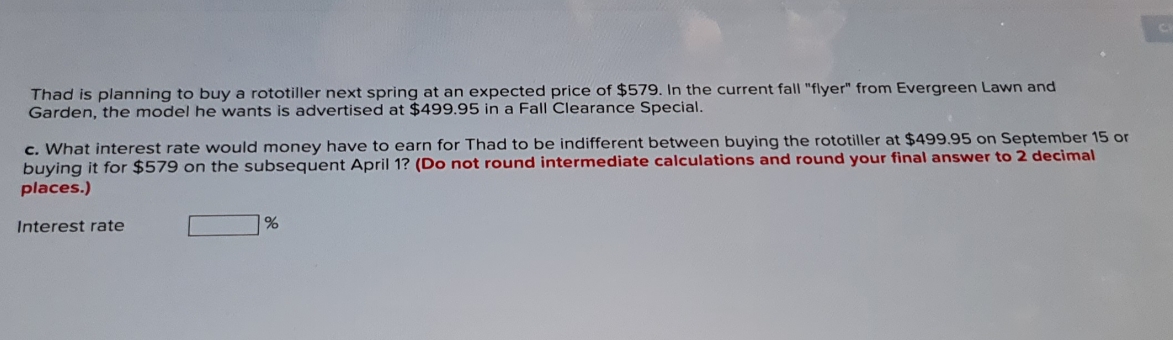 mathematics question Thad is planning to buy a