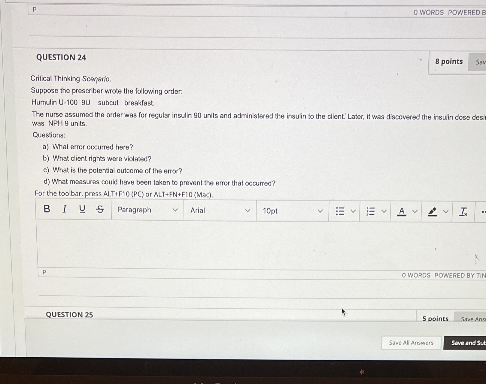 P O WORDS POWERED QUESTION 24 8 points Say