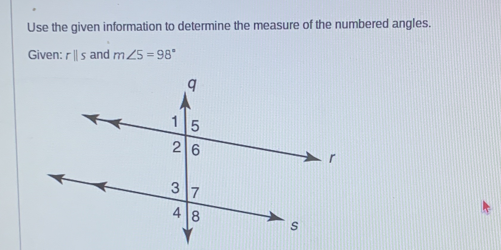 Use the given information to determine the