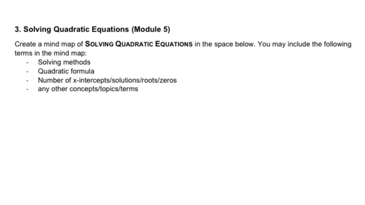 3. Solving Quadratic Equations (Module 5) Create