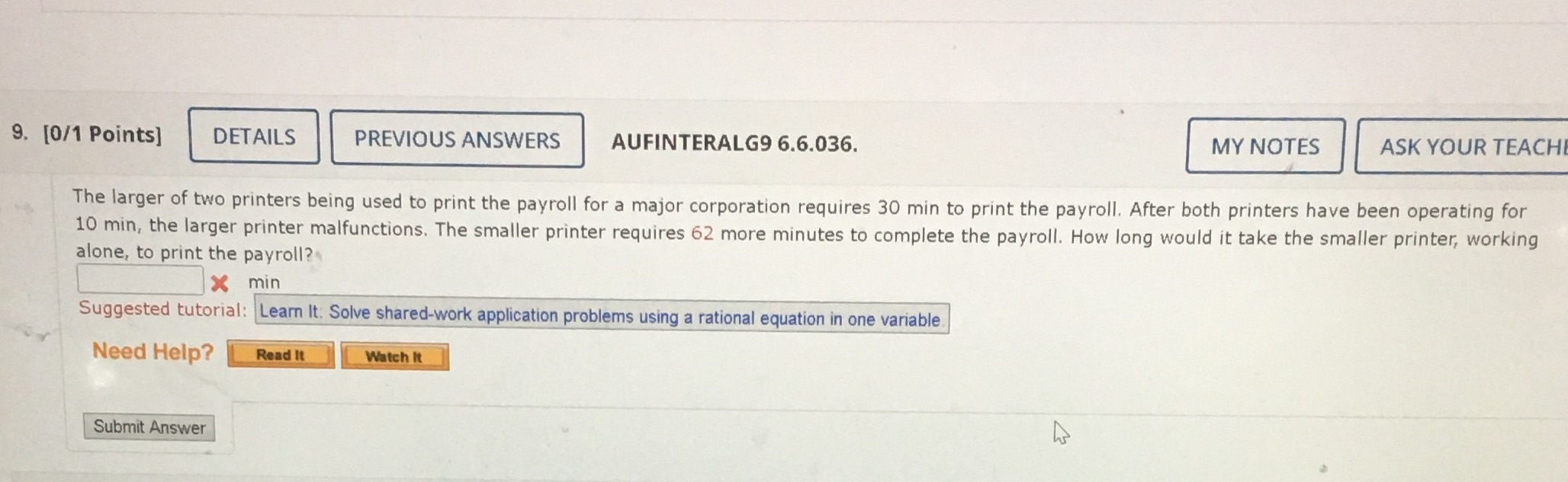 9. [0/1 Points] DETAILS PREVIOUS ANSWERS
