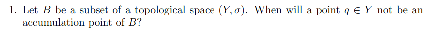 1. Let B be a subset of a topological space (Y,