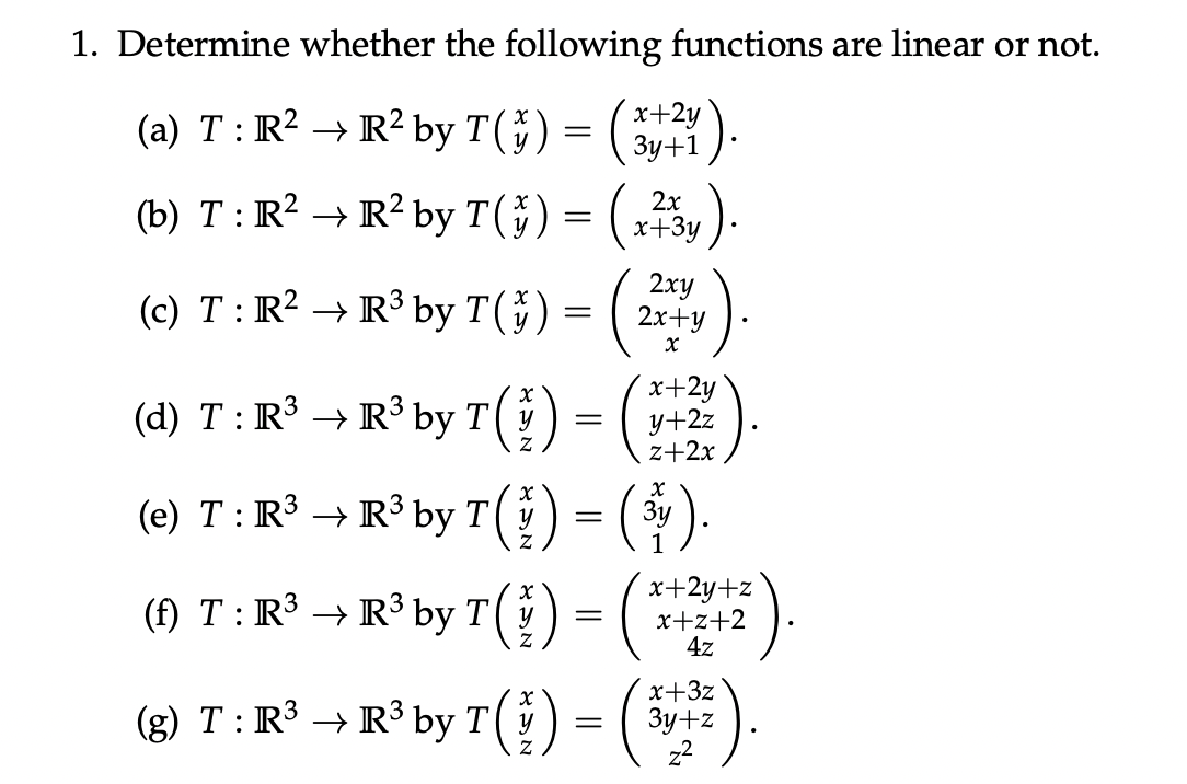 Thank you! 1. Determine whether the following