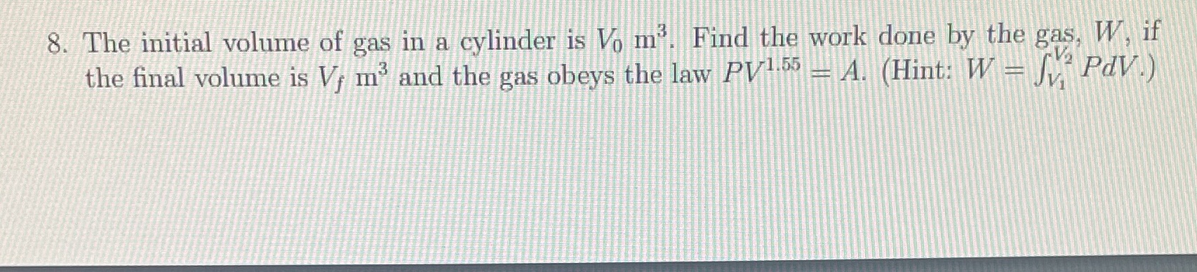 Given 'V 0' is 1100, 'V f' is 1500, 'A' is 2000