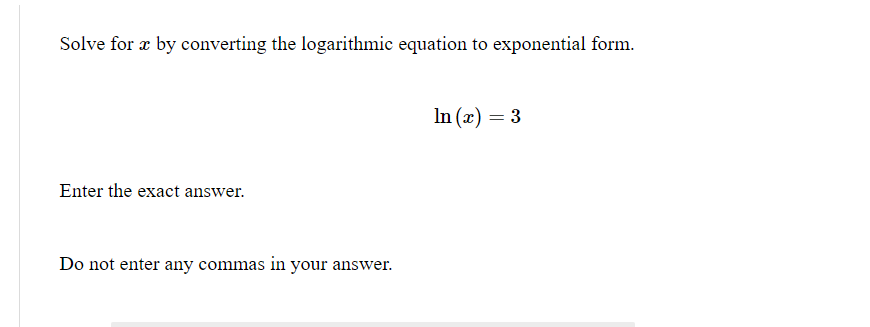 Solve for a: by converting the logarithmic