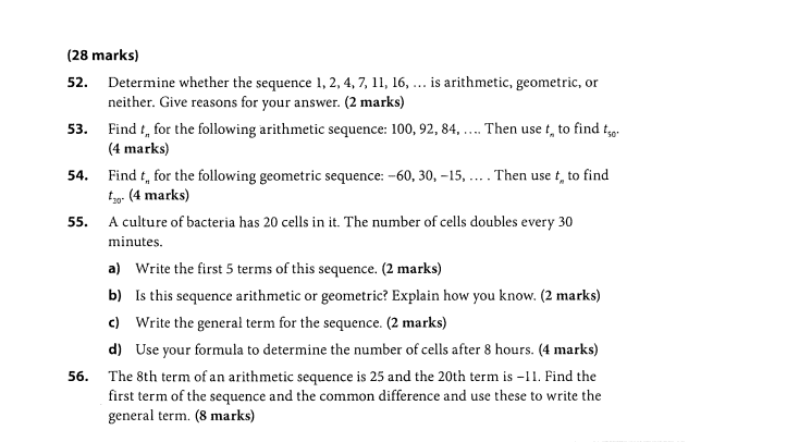 i need help with this (28 marks) 52. Determine