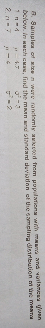 About statistics and probability B. Samples of