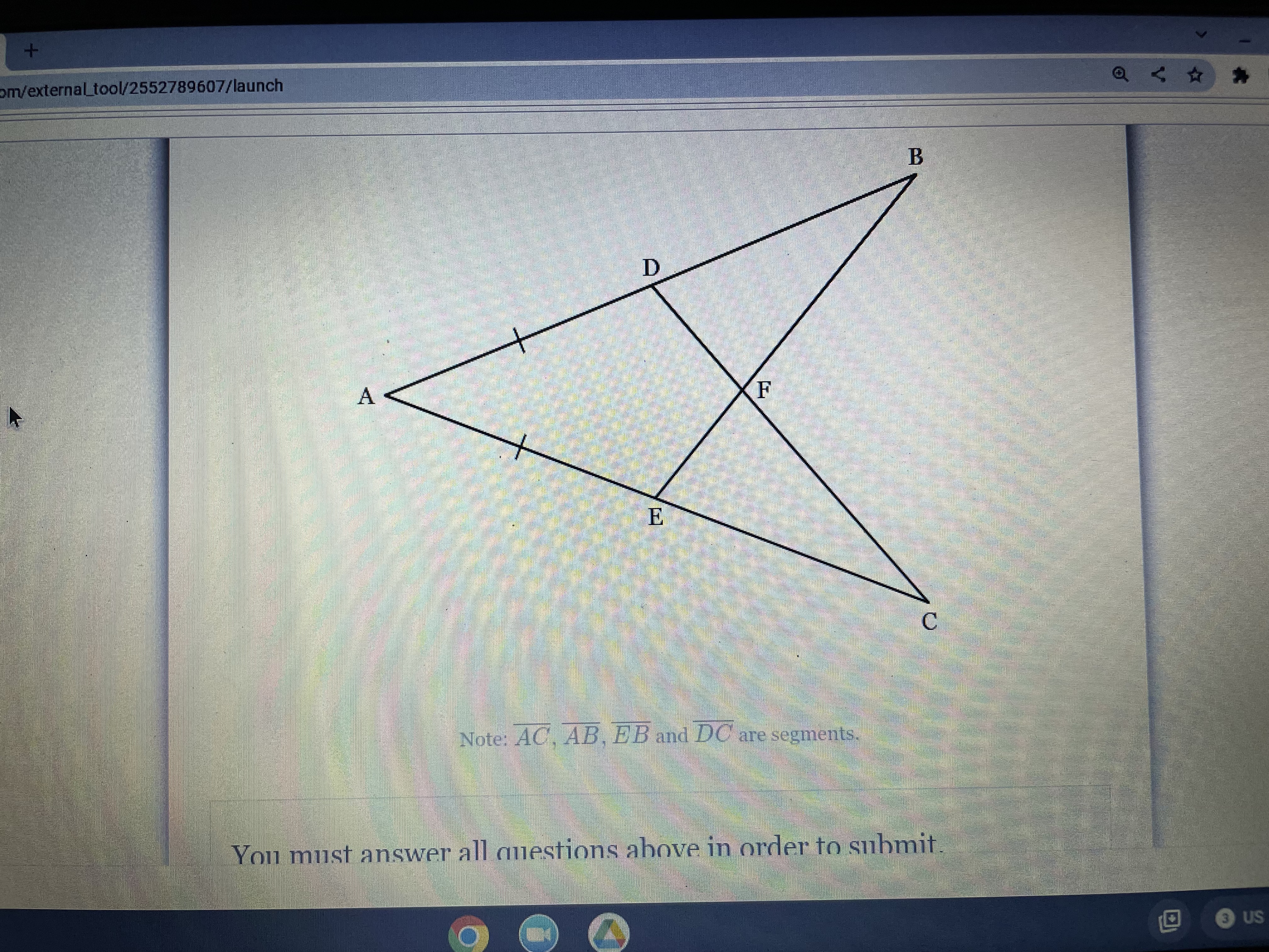 Given: AD ~ AE and AB ~ AC. Prove: AABE ~ AACD.