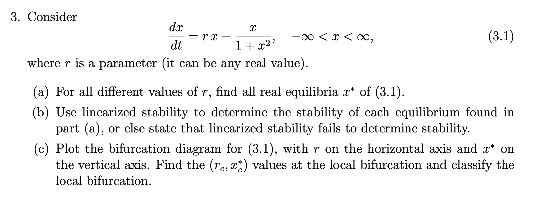 3. Consider dxrm :6 dt_ 1+;c2' where 7' is a
