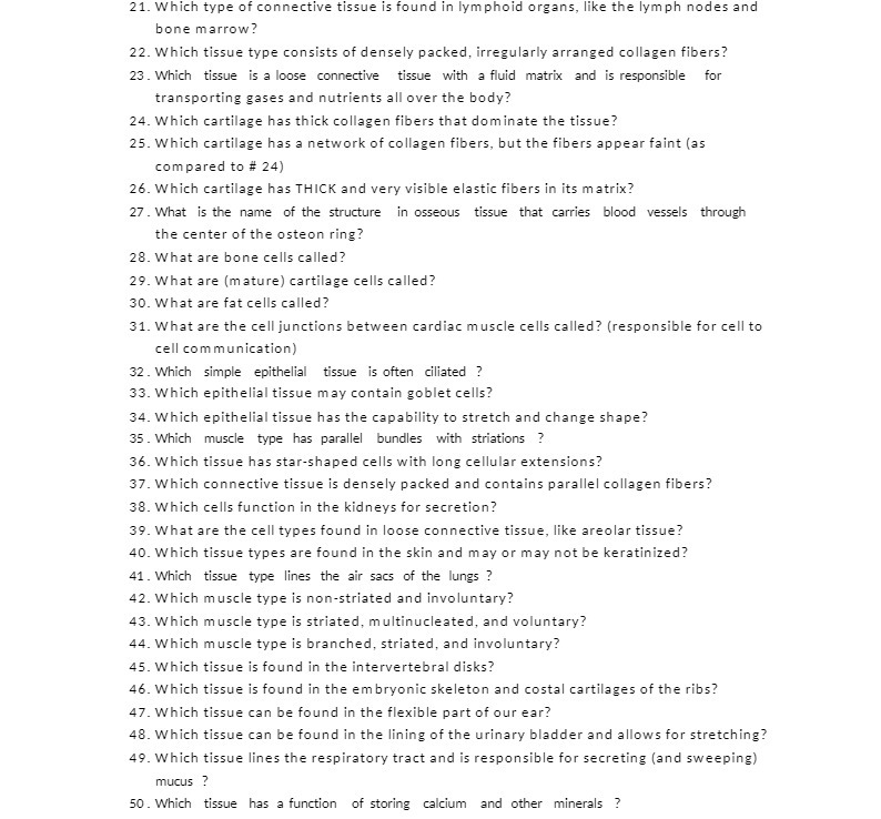 21. Which type of connective tissue is found in