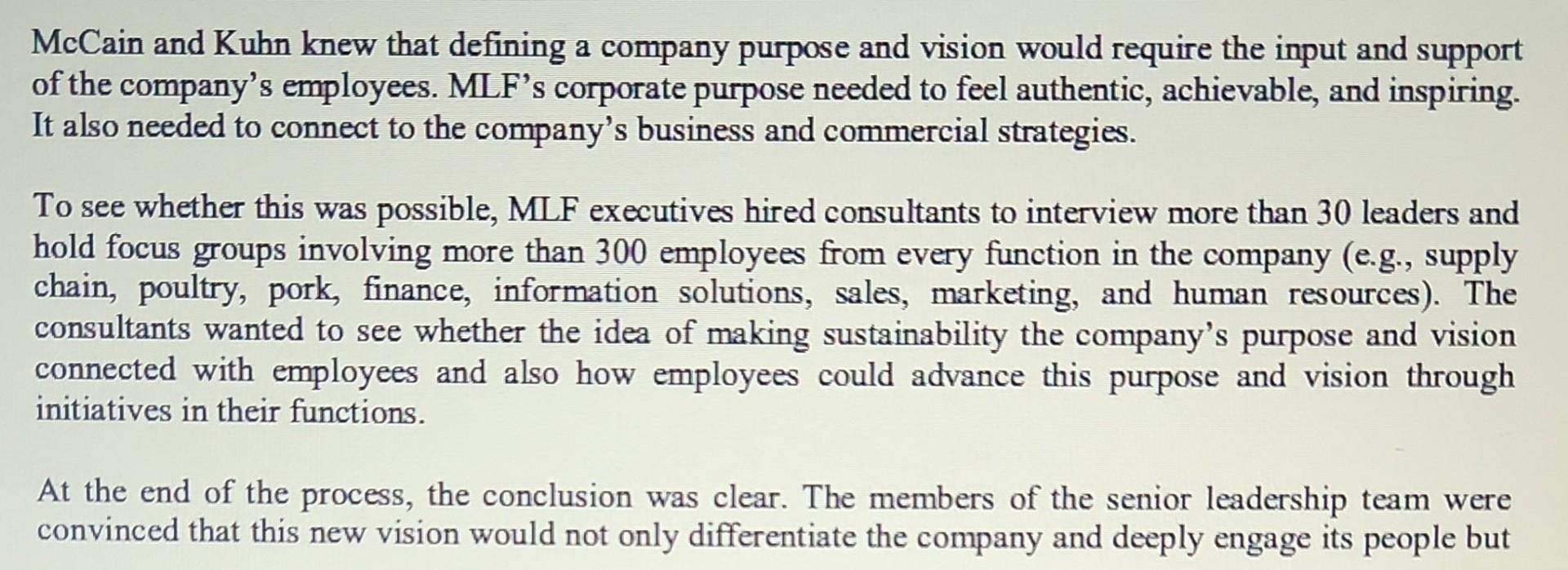 Mccain and Kuhn knew that defining a company