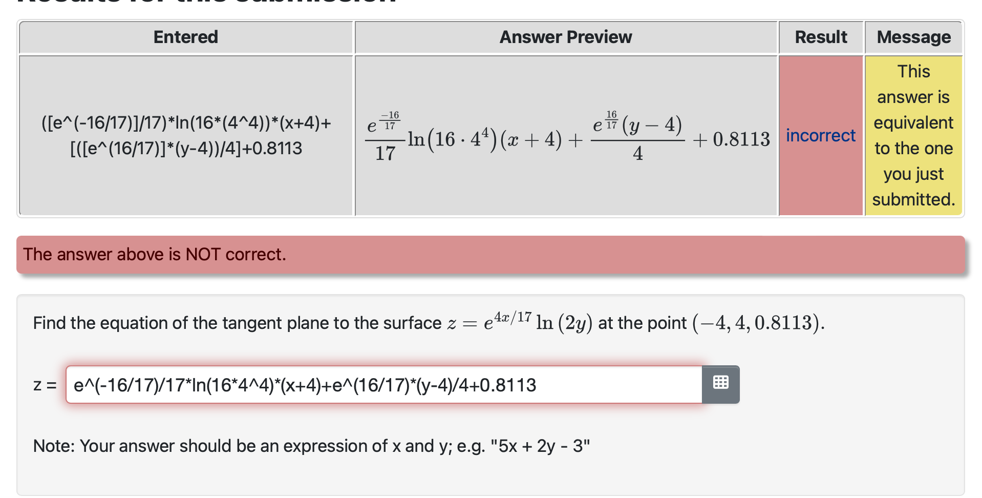 Assignment4: Problem 20 (1 point) Suppose that z