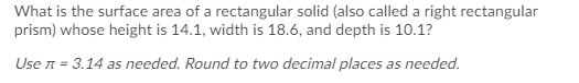 What is the surface area of a rectangular solid