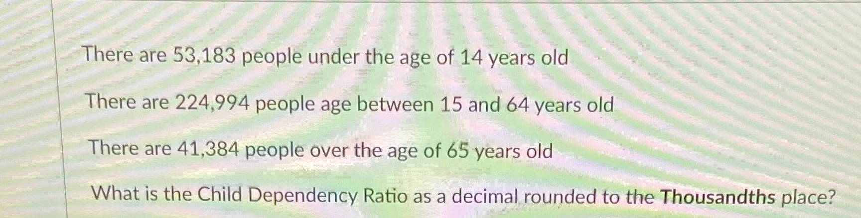 There are 53,183 people under the age of 14 years
