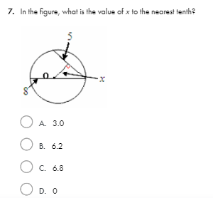 7. In the figure, what is the value of x to the