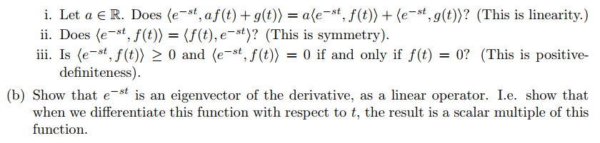 5. (Linear Algebra and Laplace Transform) (a) If