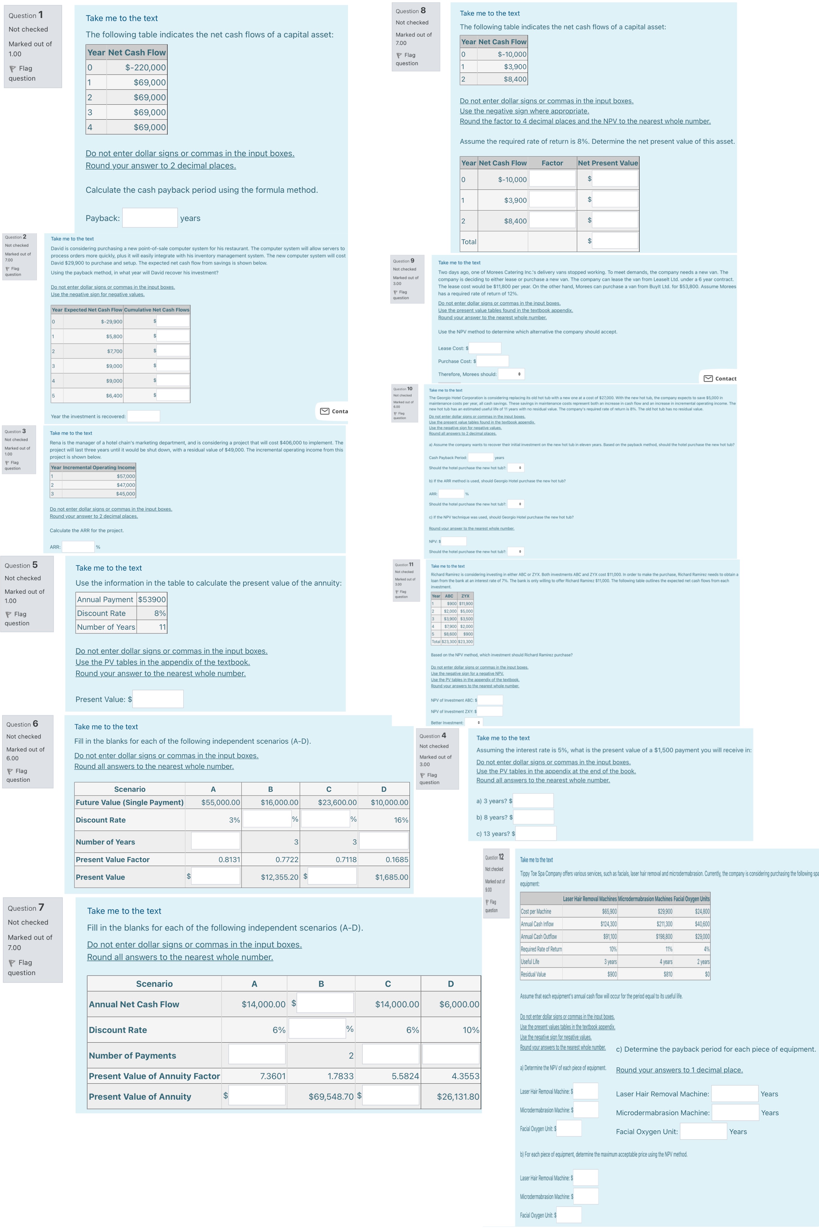 need no explanation Question 1 Question 8 Take me