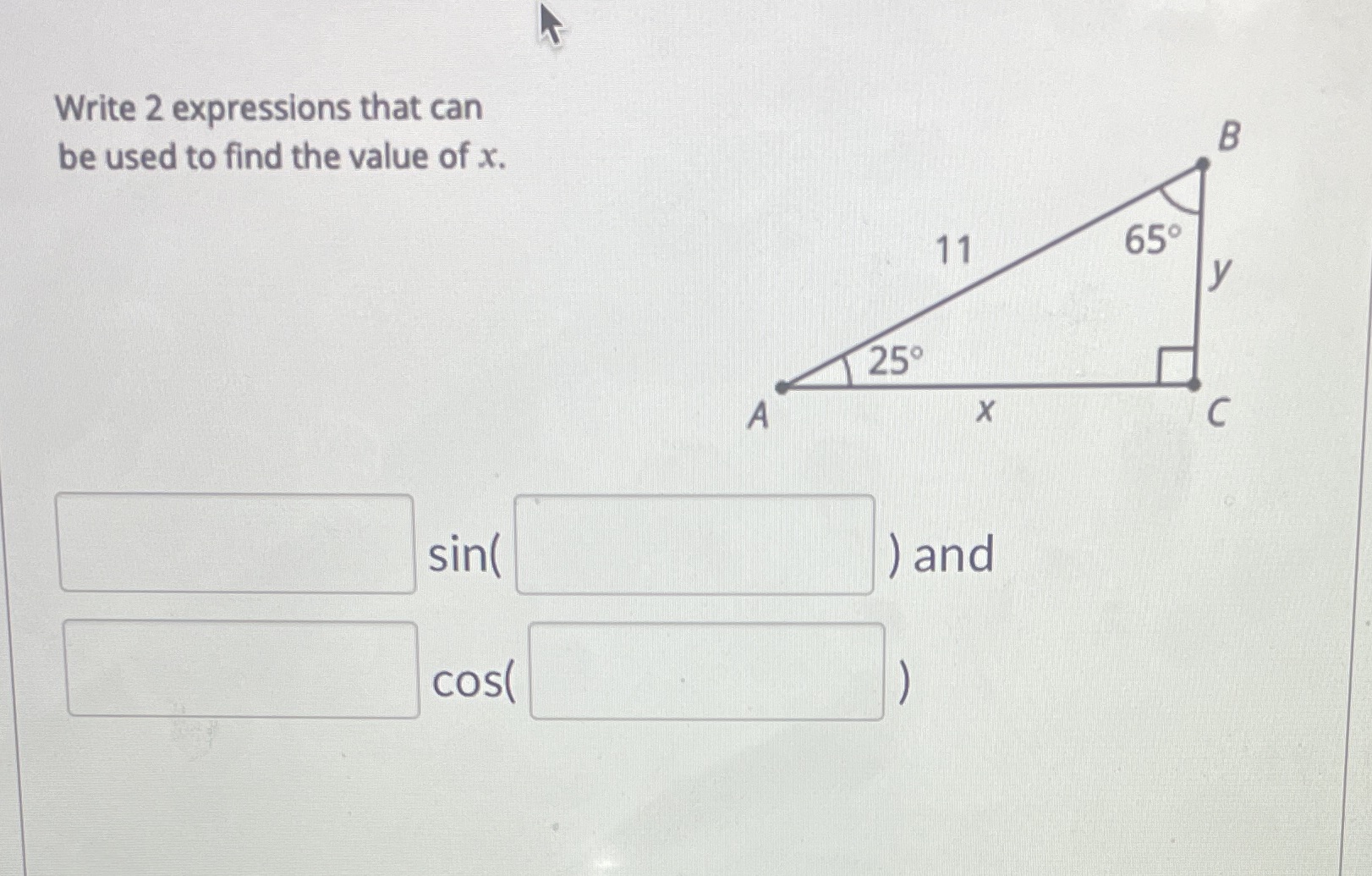 Write 2 expressions that can be used to find the