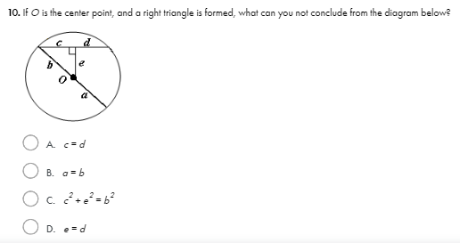 10. If O is the center point, and a right