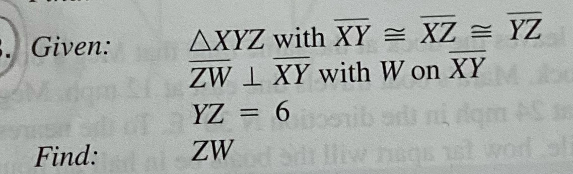 Find ZW given the information below. Given: AXYZ