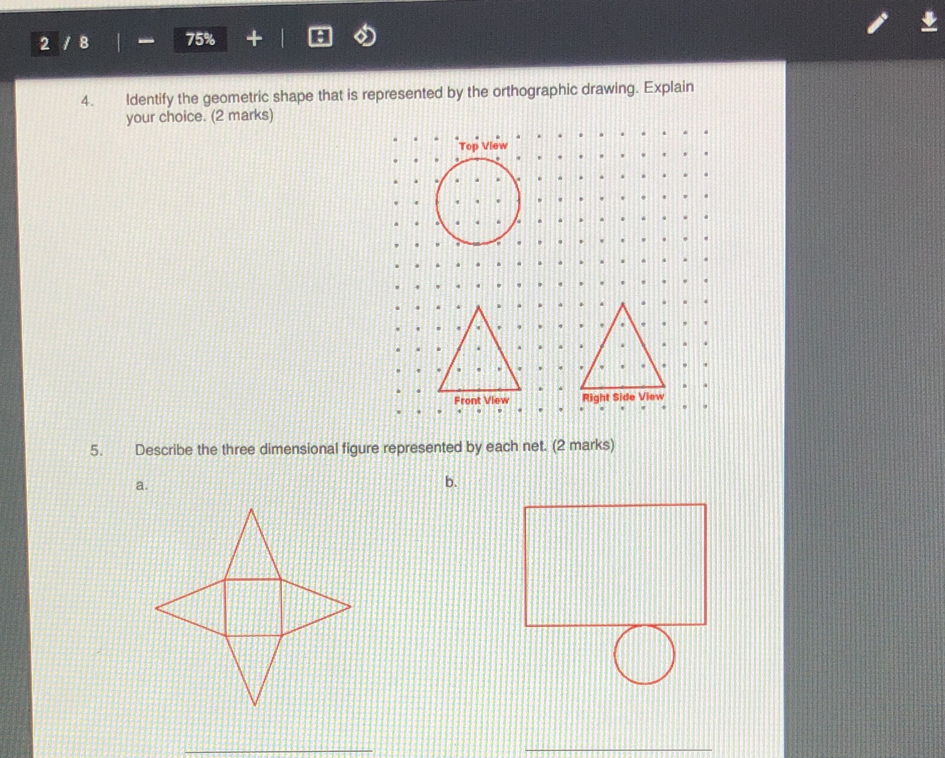 Please see an attachment for details 2 / 8 75% +